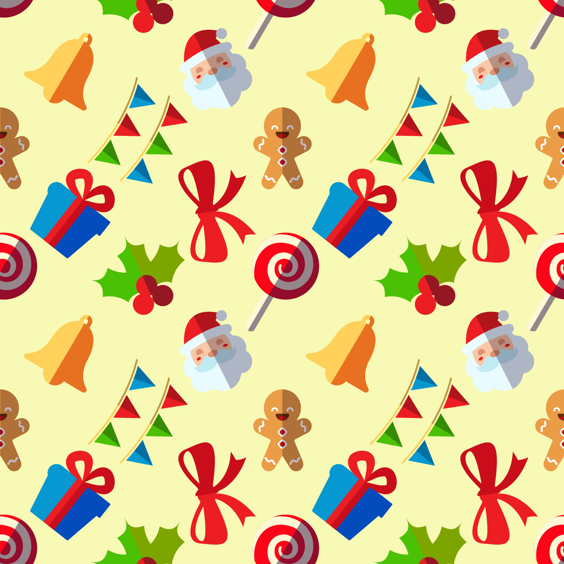 nieuw jaar, vakantie, Kerstmis concept. naadloos patroon van klok, de kerstman claus, gember Mens, maretak, zoet, guirlande. perfect voor inpakken, ansichtkaarten, dekt, kleding 15259348 - Download Free Vectors, Vector Bestanden,