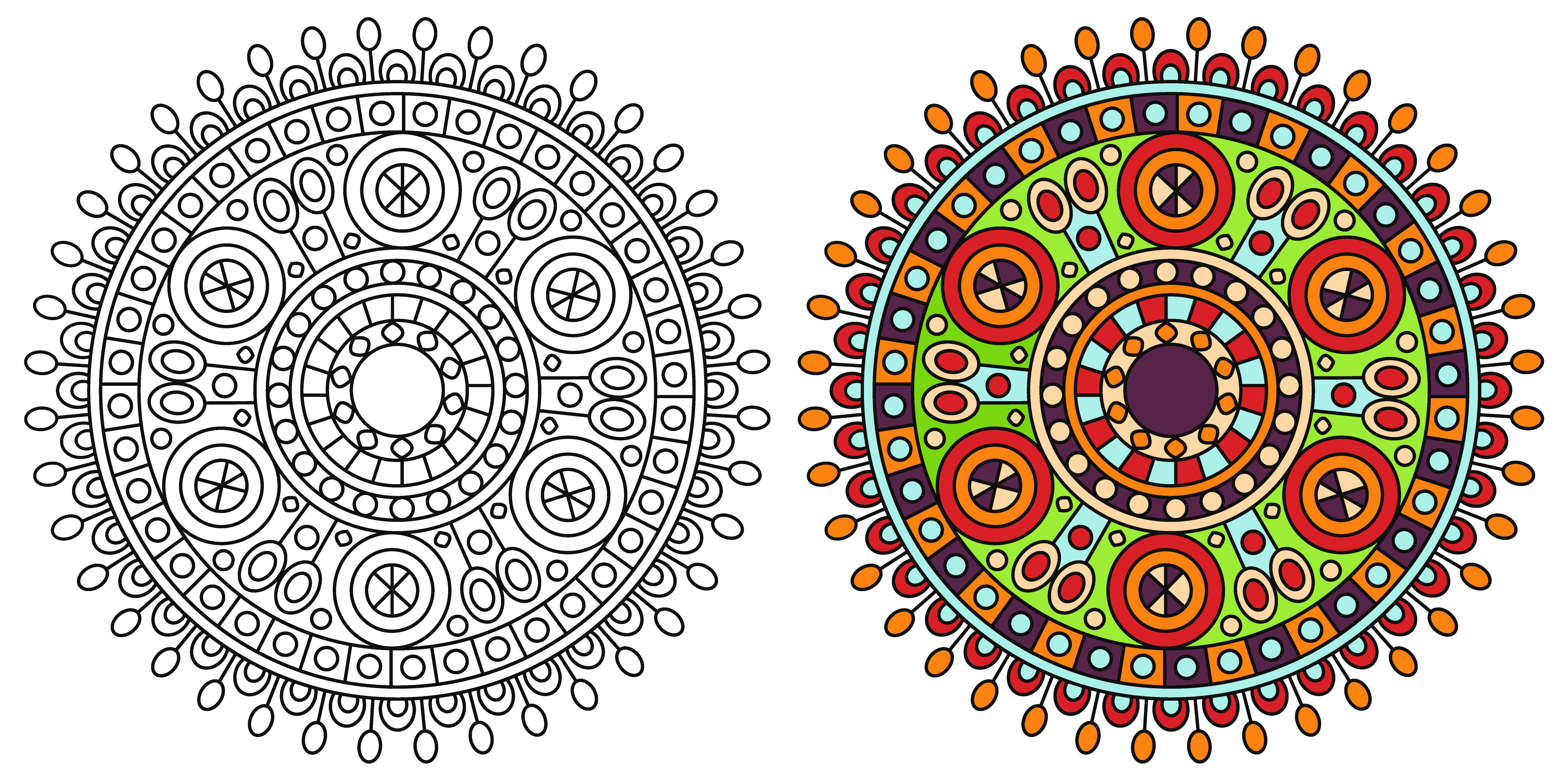 Mexico Grazen vork afgeronde decoratieve decoratieve kleuren mandala kleurboekpagina voor  volwassenen 1782138 Vectorkunst bij Vecteezy