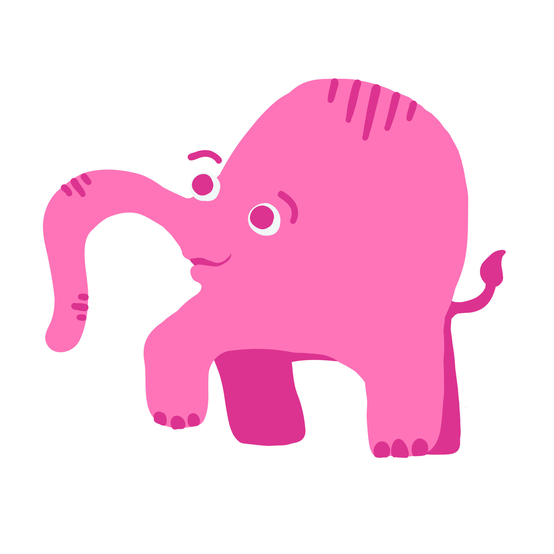 Schijn Grafiek Kan niet lezen of schrijven roze olifant vector illustratie in tekenfilm vlak stijl geïsoleerd Aan wit  achtergrond. 18728310 Vectorkunst bij Vecteezy