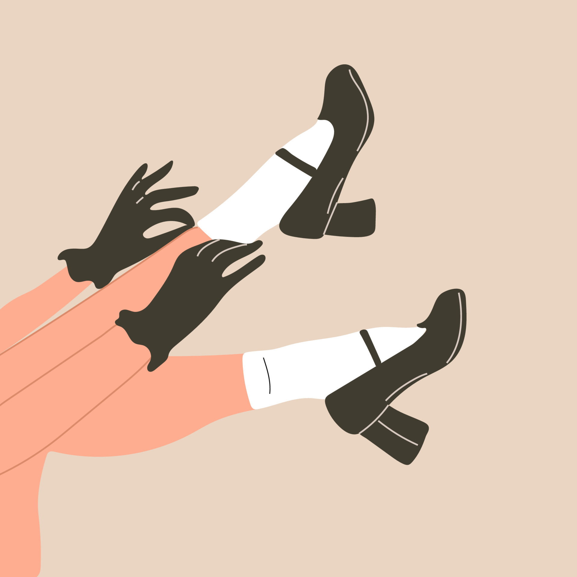 vrouw poten in elegant schoenen met hakken en kant sokken. mode en stijl, kleding en accessoires. schoenen. vector illustratie een ansichtkaart of een poster, voor kleren. wijnoogst en retro. 18792059 -