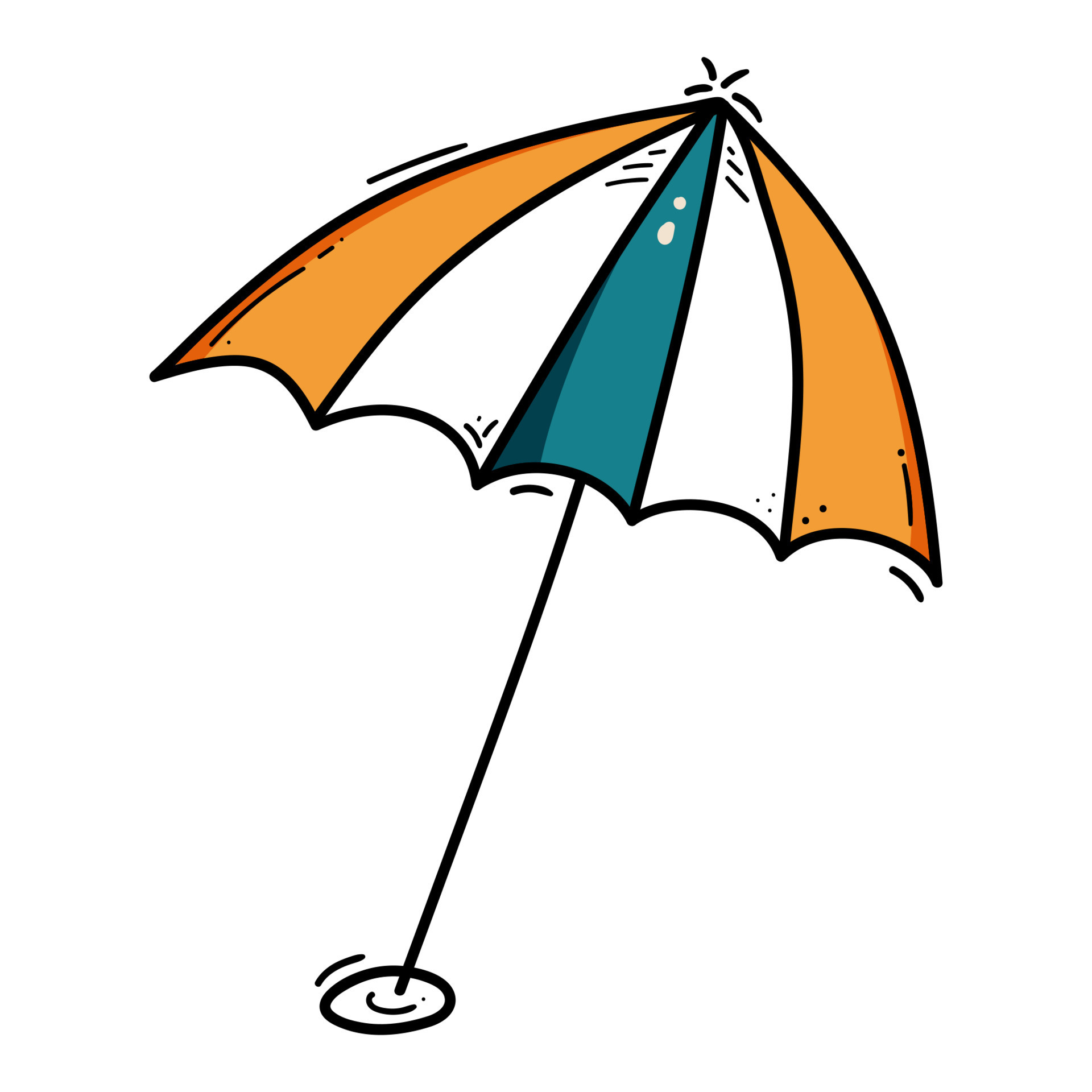 heuvel focus Gelach tekening parasol, zee paraplu, hand- getrokken zon paraplu. vector  illustratie geïsoleerd Aan wit achtergrond 20362279 Vectorkunst bij Vecteezy