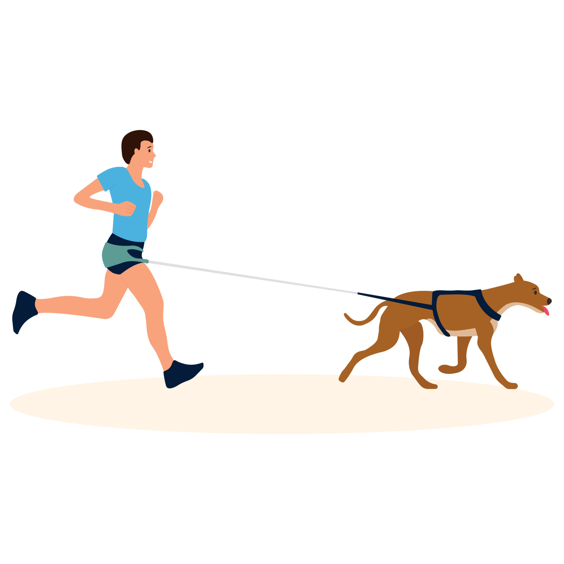 Verplicht Alarmerend negatief jong Mens jogging met zijn hond Aan een riem. zorgzaam voor een huisdier.  vector illustratie 21055110 - Download Free Vectors, Vector Bestanden,  Ontwerpen Templates