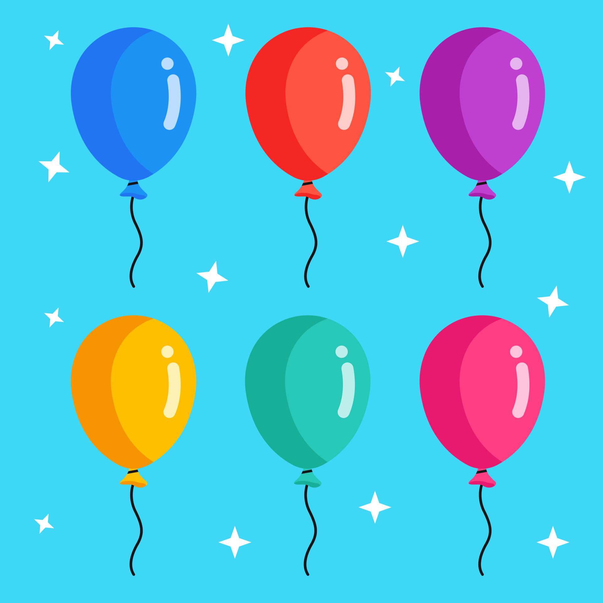 ballon in tekenfilm stijl. bundel van ballonnen voor verjaardag en feest. 21858294 - Free Vectors, Vector Bestanden, Ontwerpen Templates