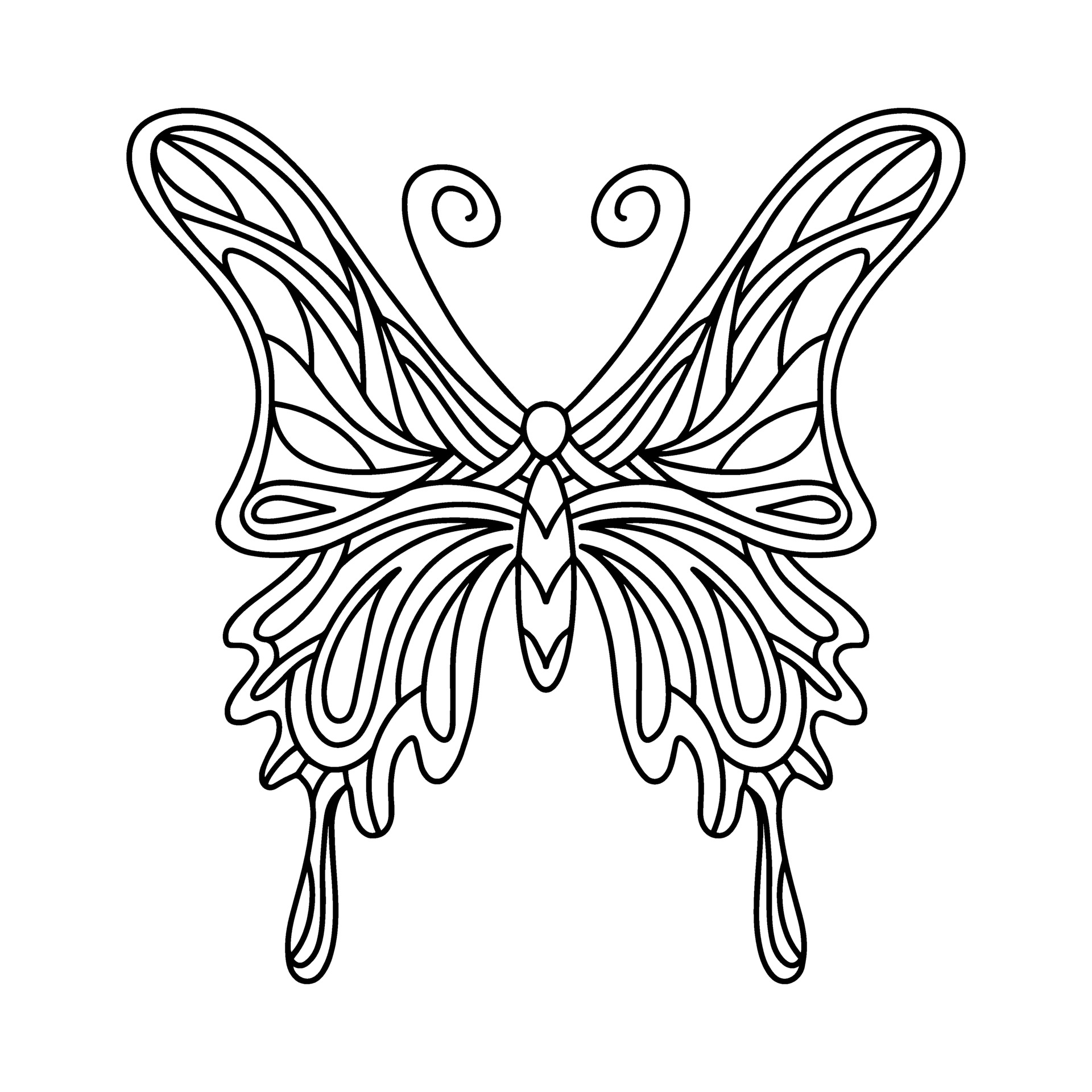 vlinder kleurboek. lineaire afbeelding van een vlinder. het vector 2266135 Vectorkunst bij Vecteezy