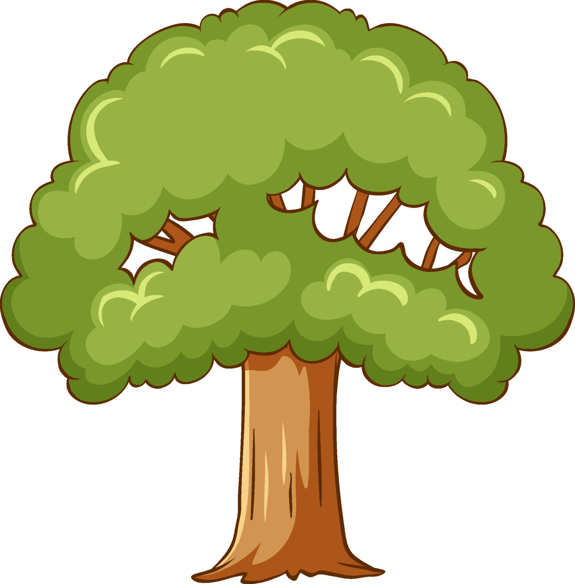 een boom in cartoon-stijl geïsoleerd op een witte achtergrond 2594025 -  Download Free Vectors, Vector Bestanden, Ontwerpen Templates