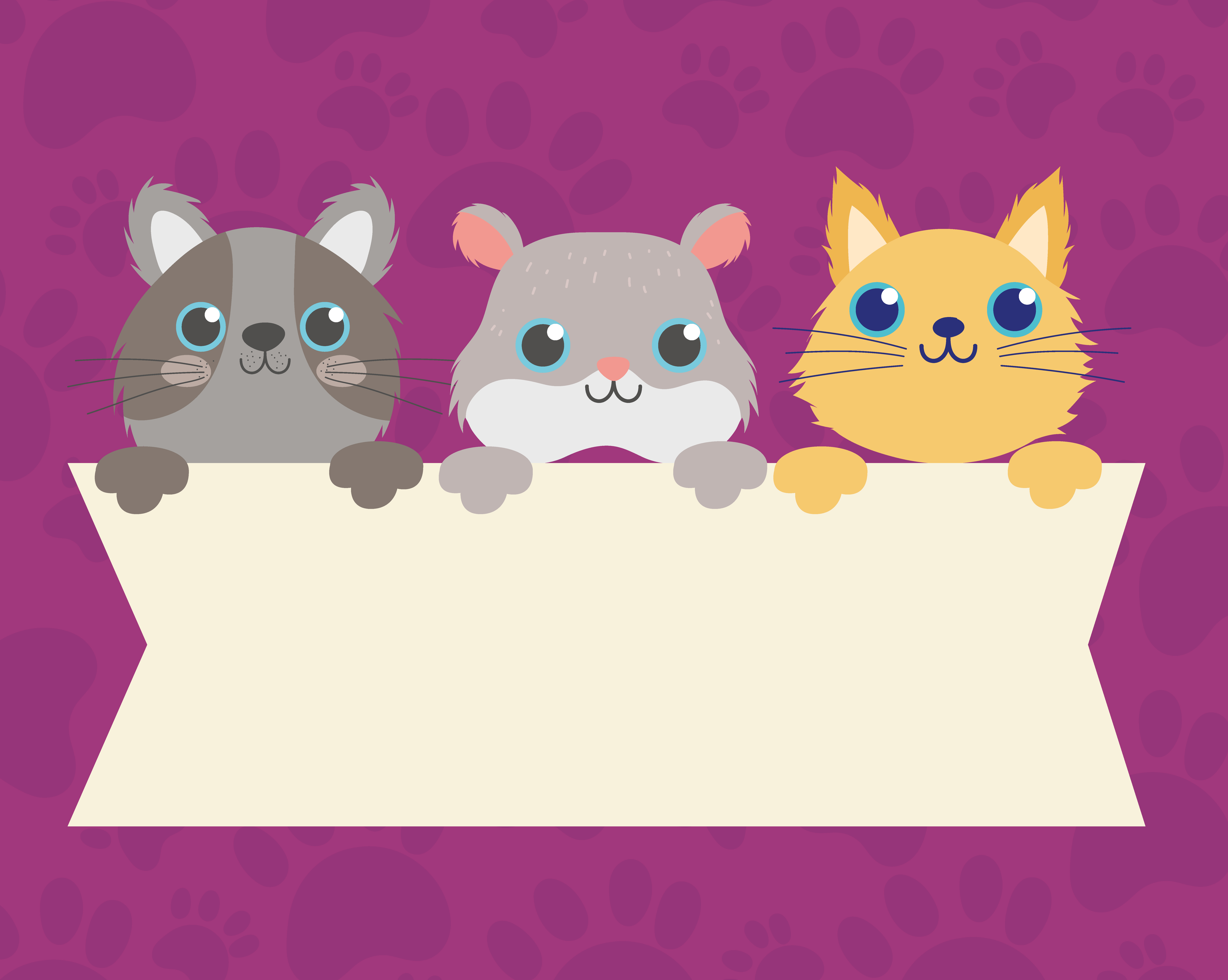 Negen Tablet Terugspoelen schattige hamster en katten met lege banner 2760311 - Download Free  Vectors, Vector Bestanden, Ontwerpen Templates
