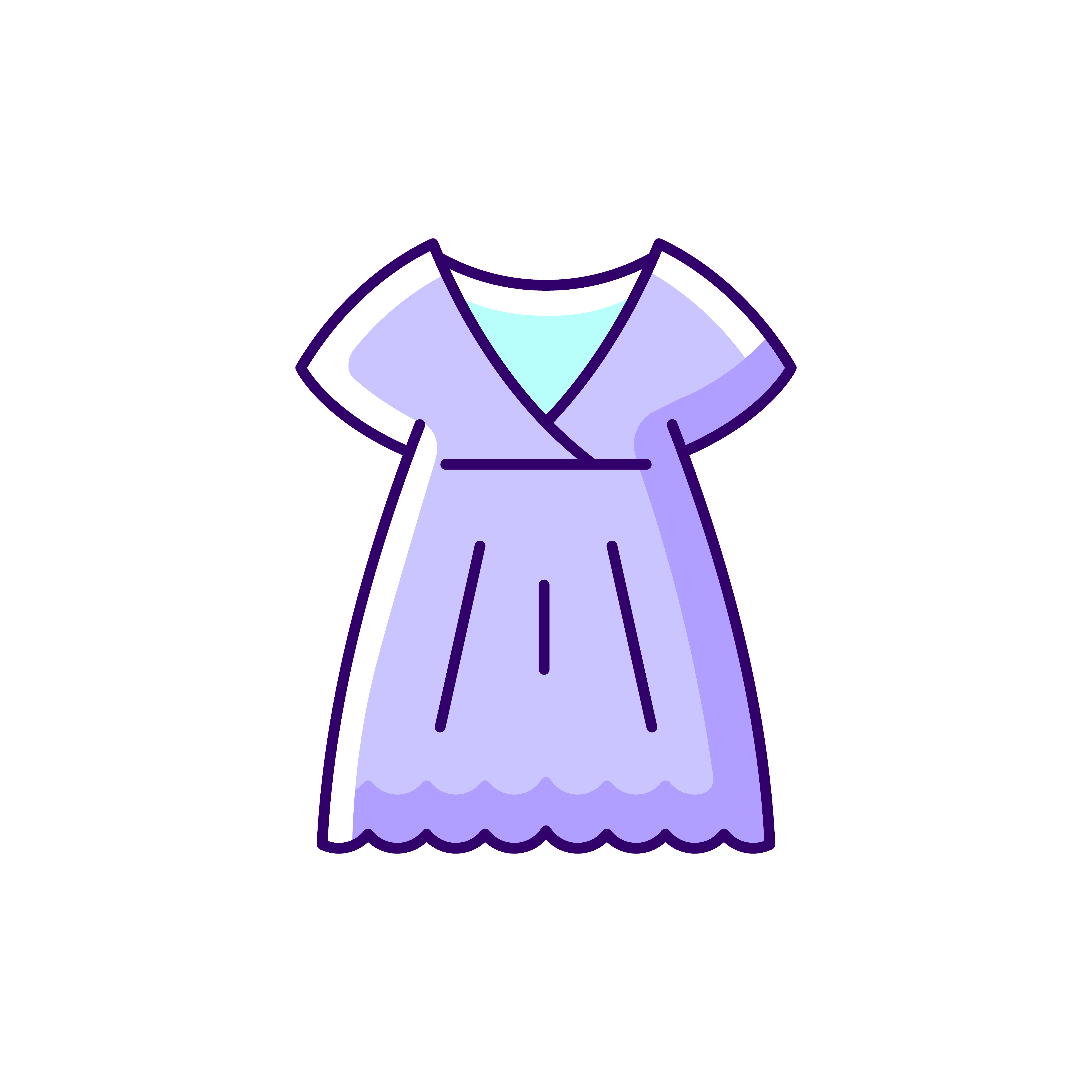 paarse rgb kleur pictogram. lange jurk. luxe dameskleding. outfit voor meisjes. zijden slijtage. geïsoleerde vectorillustratie. comfortabele huis- en eenvoudige gevulde lijntekening - Download Free Vectors, Vector