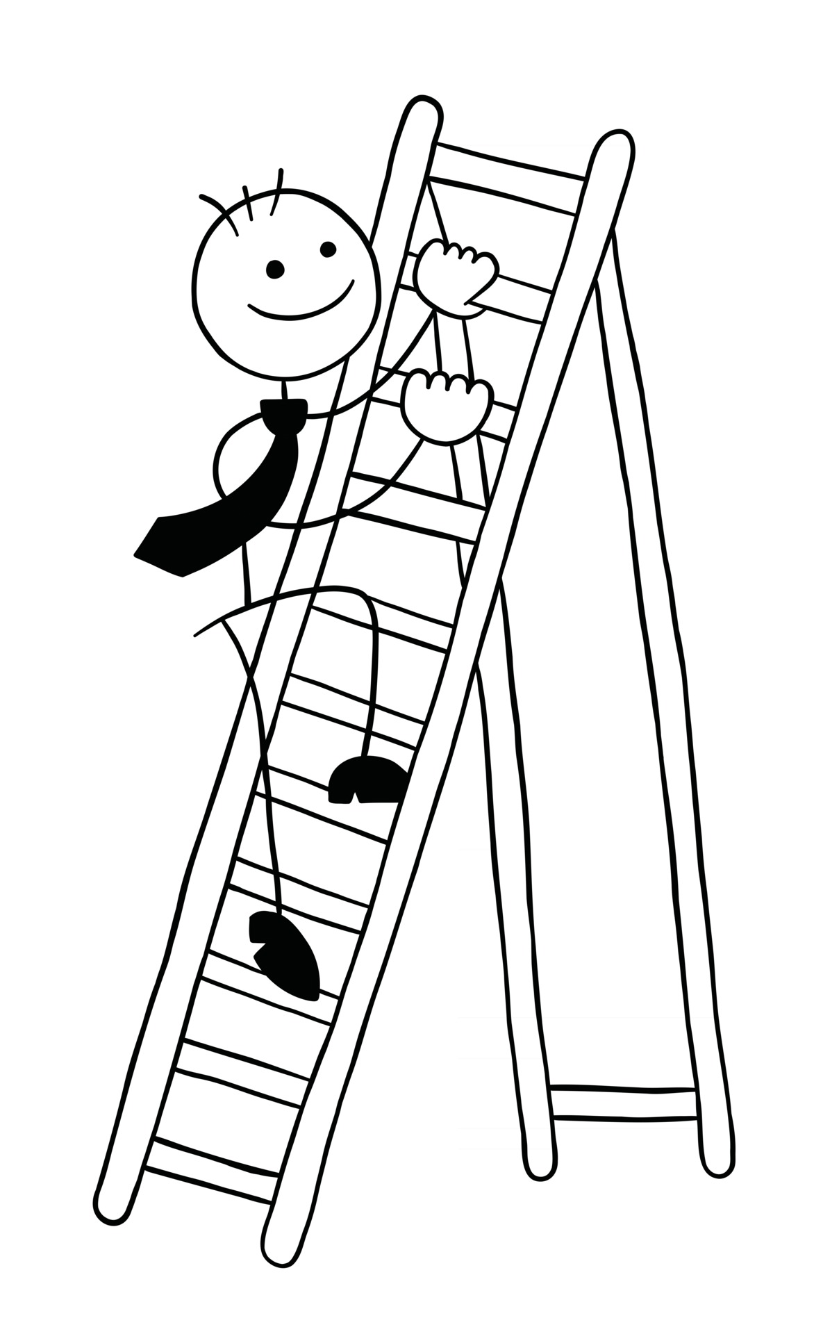 Ondergeschikt slikken Inhalen stickman zakenman karakter klimmen de houten ladder vector cartoon  afbeelding 2889487 Vectorkunst bij Vecteezy