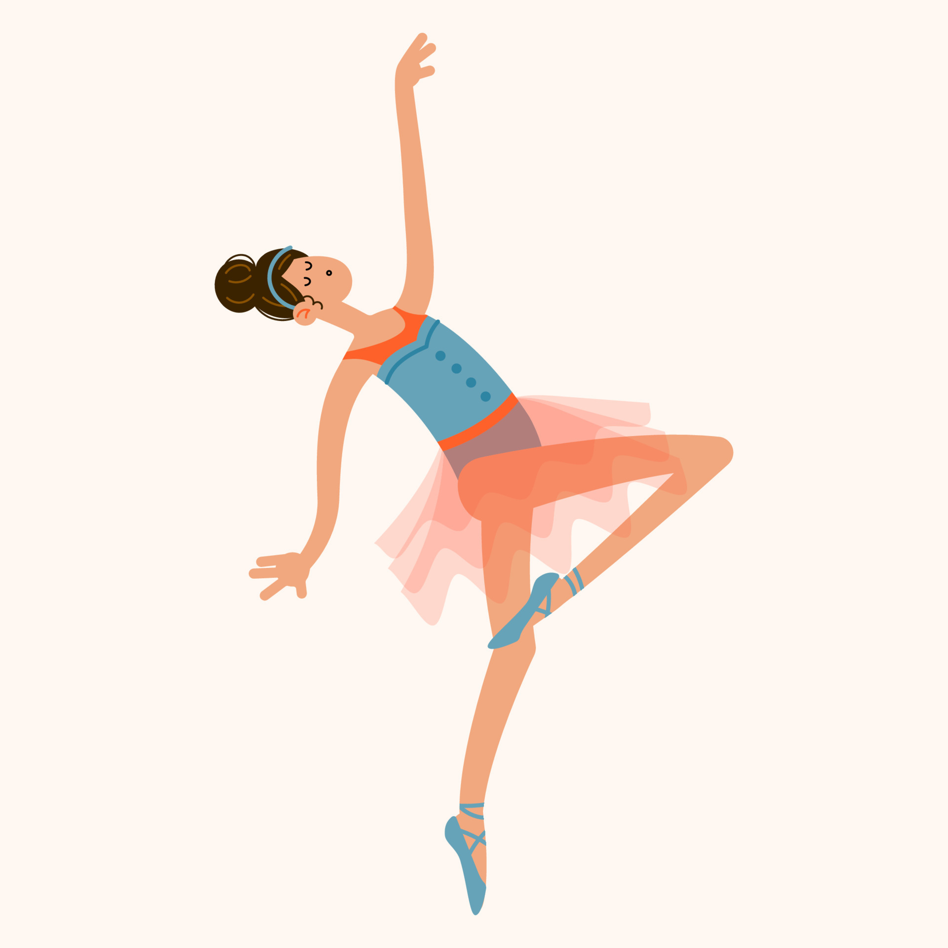 lobby krab Vervagen dansende ballerina meisje in een ballet tutu kostuum. hand getekend  vectorillustratie in cartoon vlakke stijl. 4188084 Vectorkunst bij Vecteezy