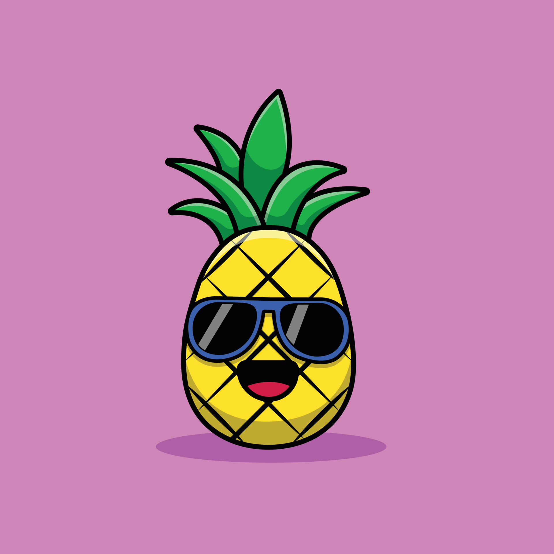 pack vruchten gemeenschap schattige ananas met een bril 4211068 - Download Free Vectors, Vector  Bestanden, Ontwerpen Templates