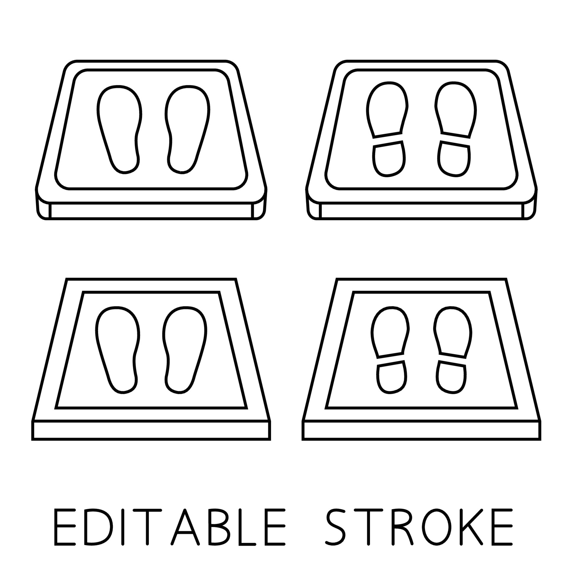 groef beroemd Oceaan ontsmettingsmatten eenvoudige pictogrammen. antibacterieel uitgerust in  platte stijl. desinfectie tapijt voor schoenen. set ontsmettingsmatten.  bewerkbare streek 4215170 Vectorkunst bij Vecteezy