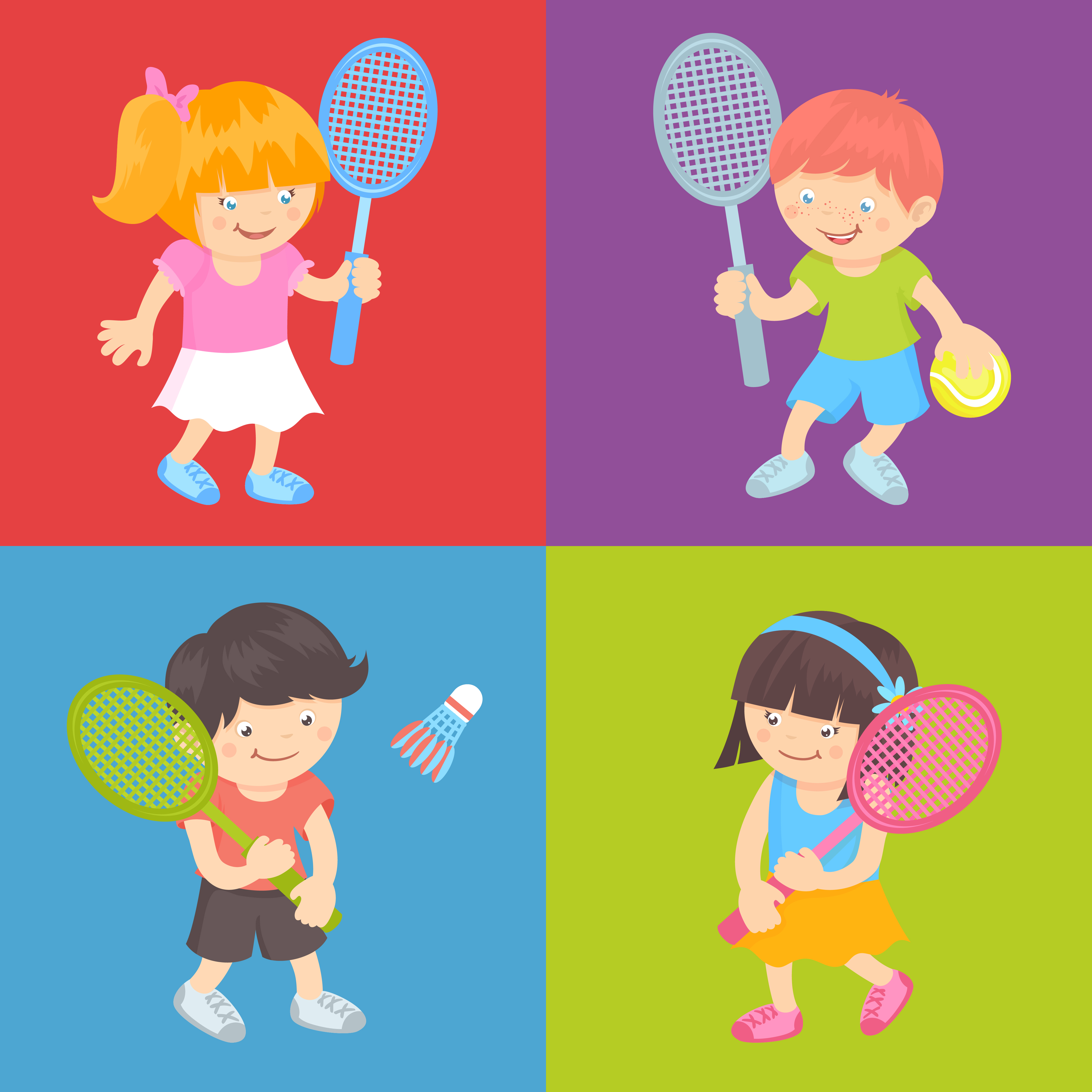 Voorvoegsel defect Spreek uit Kinderen met tennis 428630 - Download Free Vectors, Vector Bestanden,  Ontwerpen Templates