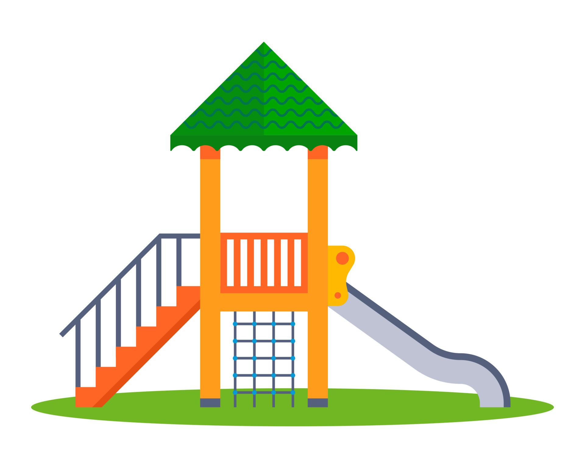 Zeeslak pistool Indiener kinderspeelplaats in de buurt van het huis. houten glijbaan voor kinderen.  platte vectorillustratie geïsoleerd op een witte achtergrond. 4431913 -  Download Free Vectors, Vector Bestanden, Ontwerpen Templates