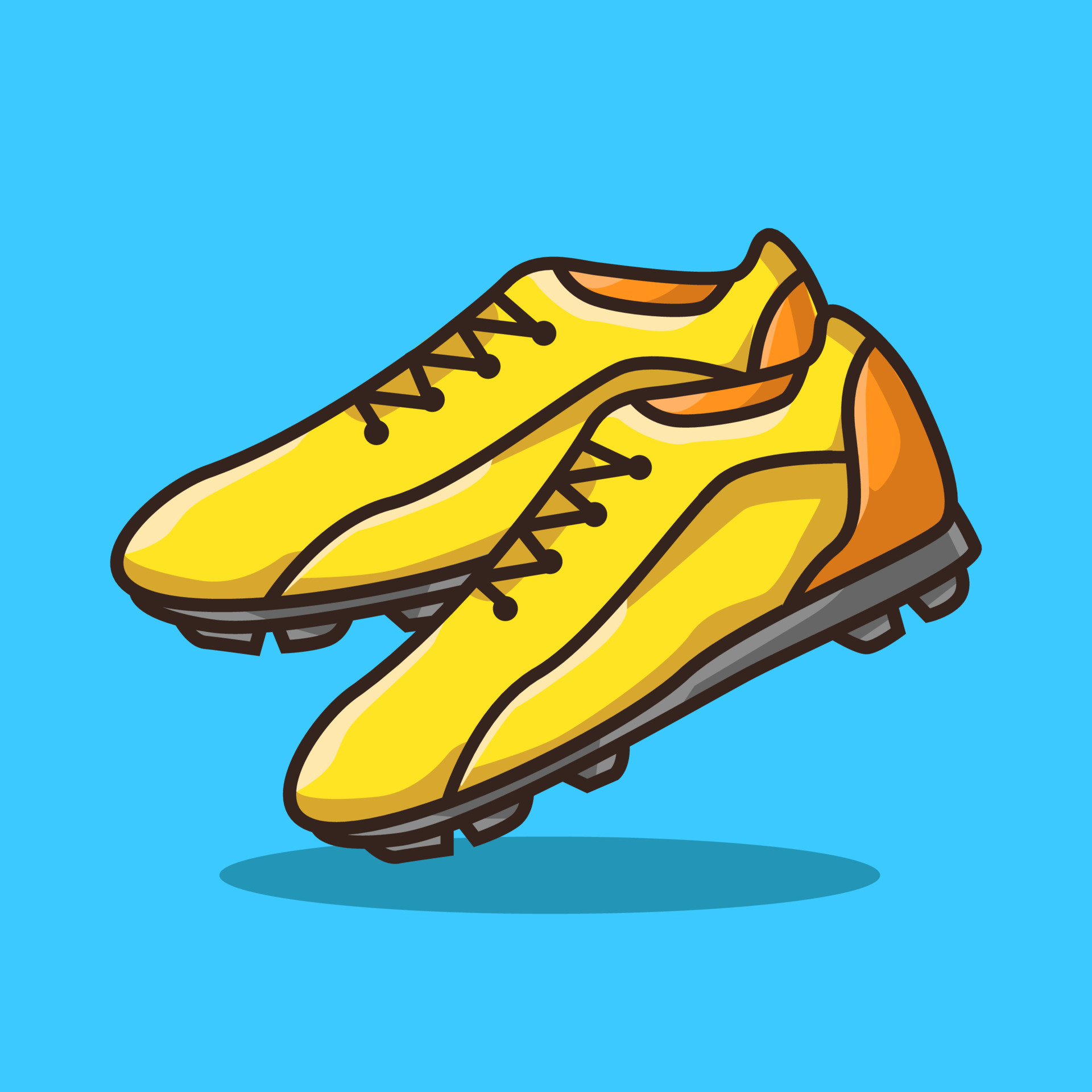 douche Luik Duwen gouden voetbalschoenen voor sportactiviteit in kleurrijke cartoon  lijntekeningen illustratie 4434320 Vectorkunst bij Vecteezy