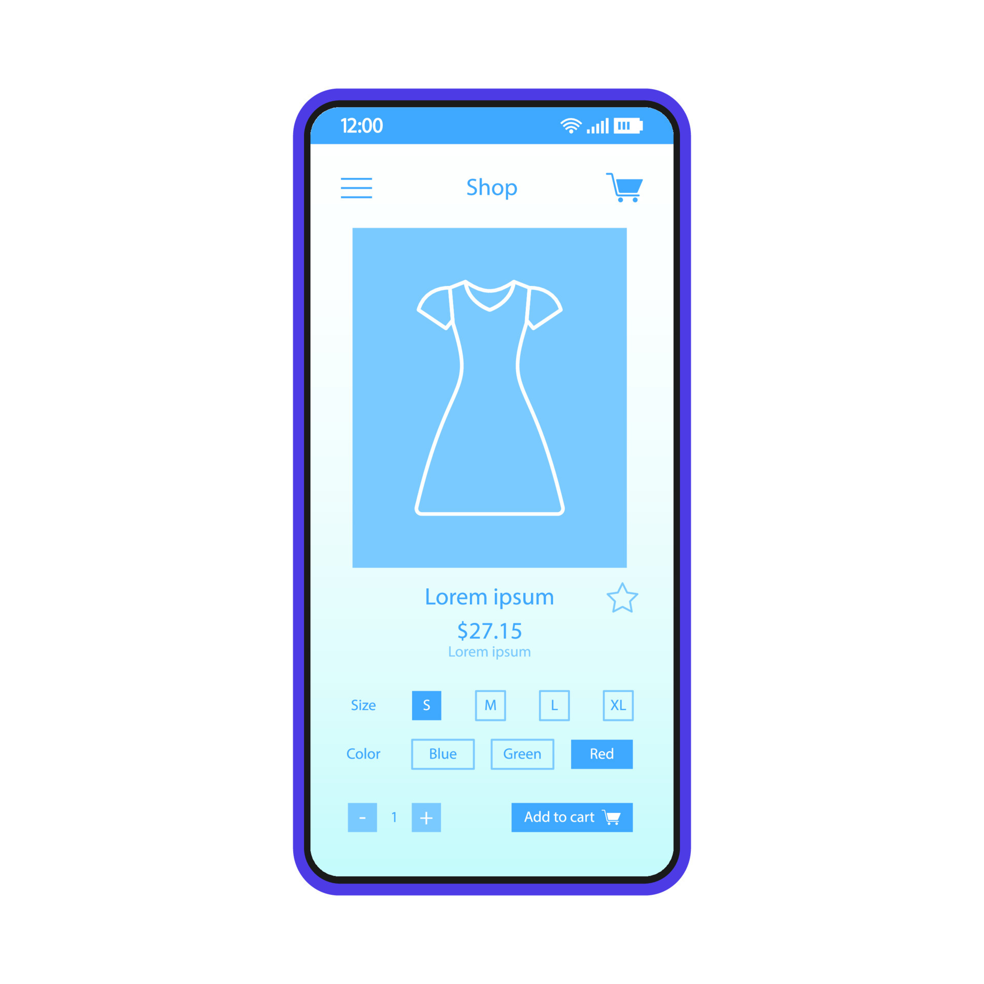 online winkelen app smartphone interface vector sjabloon. mobiele applicatie pagina blauwe ontwerplay-out. internetwinkelscherm voor dameskleding. kopen. bestelling platte ui. display 4616225 Download Free Vectors, Vector ...