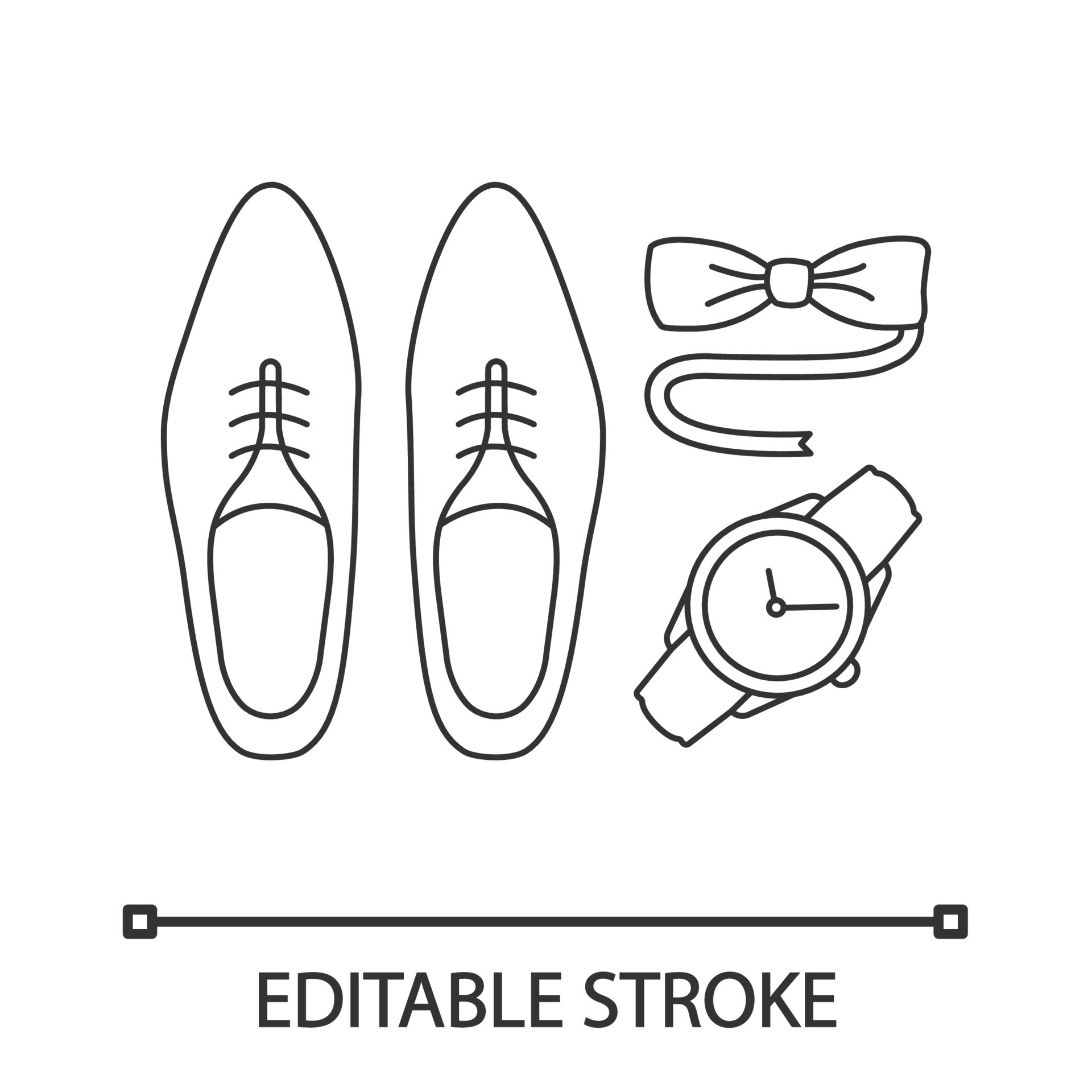 gebouw breedtegraad marmeren heren accessoires lineaire pictogram. kledingvoorschrift. dunne lijn  illustratie. herenkleding. herenstijl en mode. schoenen, polshorloge en  smokingvlinderdas. contour vector geïsoleerde overzichtstekening.  bewerkbare streek 4620116 - Download Free ...