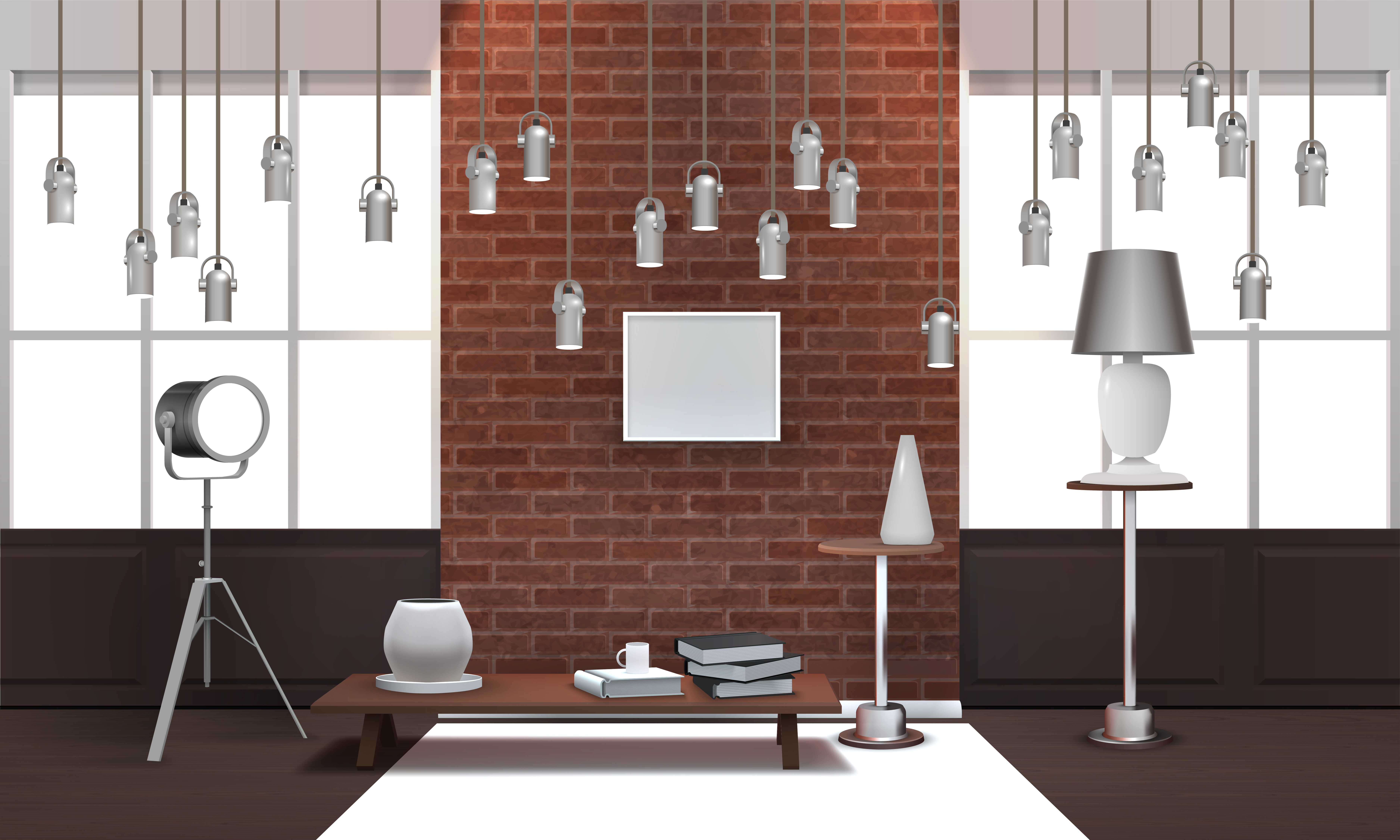 Krijgsgevangene ziekenhuis voldoende Realistische loft interieur met hangende lampen 470526 - Download Free  Vectors, Vector Bestanden, Ontwerpen Templates