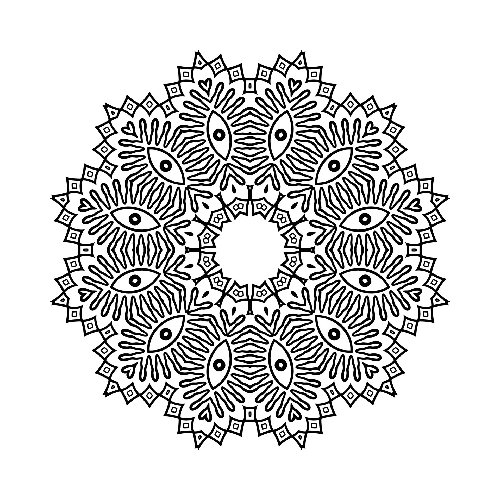 Woord Manifestatie Proberen Indiase decoratie mandala patroon op witte achtergrond. mandala patroon  vector met zwart-witte kleur. Indiase eenvoudige zwart-wit mandala patroon.  decoratie mandala sieraad voor kleurboek. 4813879 - Download Free Vectors,  Vector Bestanden ...