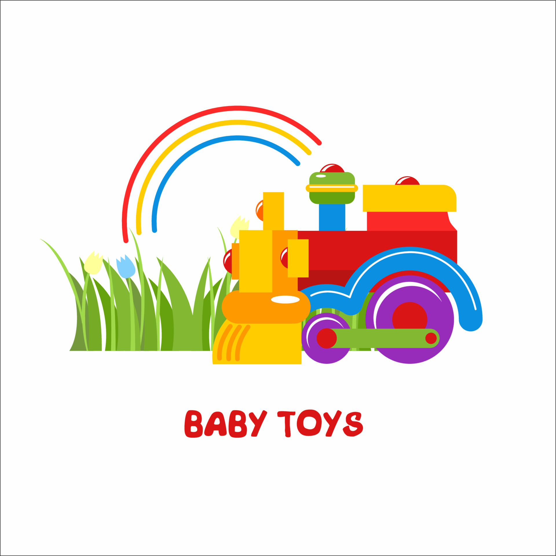 gevaarlijk vuist bundel speelgoed kinderen. vector teken, het logo voor de speelgoedwinkel. kinderen  kleurrijk het treinspeelgoed. 4857096 Vectorkunst bij Vecteezy