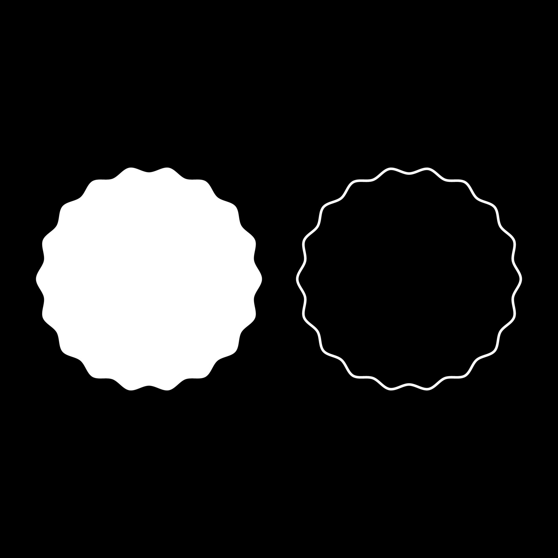 Worden werkelijk Silicium ronde element met golvende randen cirkel label sticker pictogram witte  kleur vector illustratie vlakke stijl afbeelding set 5418539 - Download  Free Vectors, Vector Bestanden, Ontwerpen Templates
