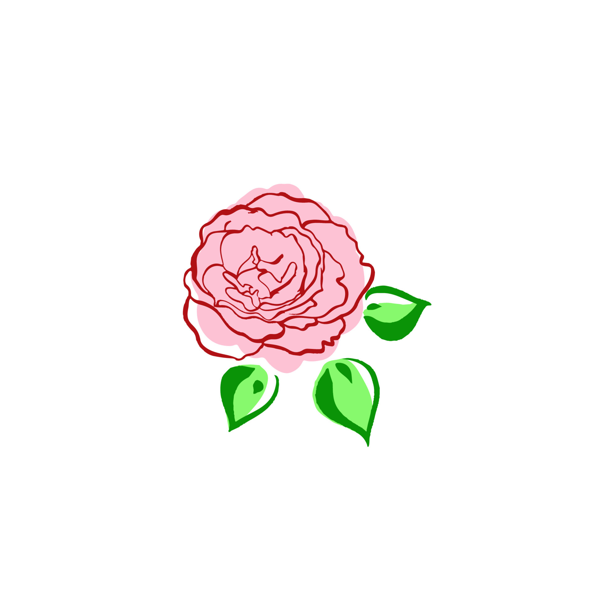 roze roos met groene bladeren. bloem. print voor t-shirt, kleding, voor patroon, grafisch ontwerp, logo van winkel, winkel. liefdesconcept. wenskaart van 8 maart, illustratie 5894906 Vectorkunst bij Vecteezy