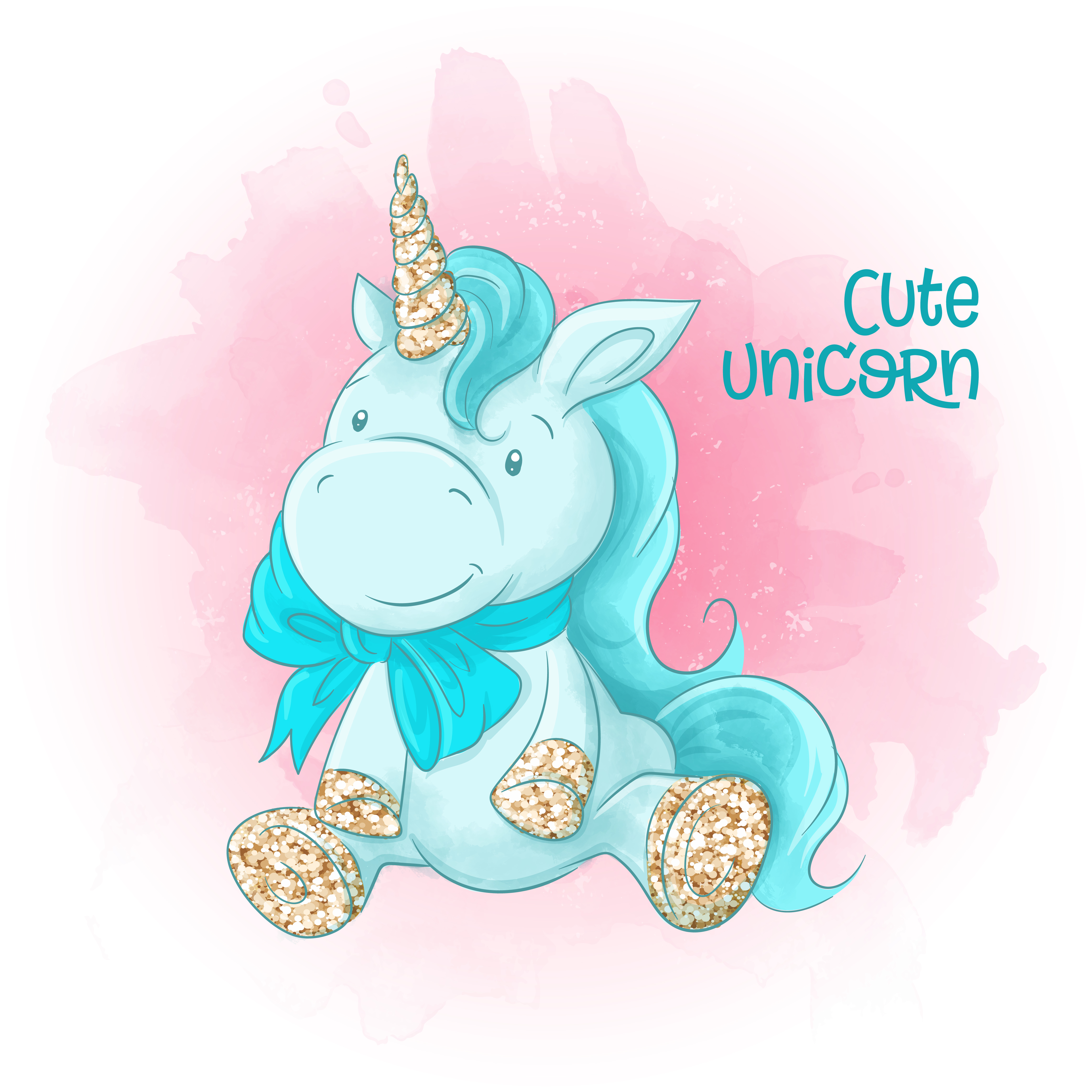 Kano postzegel calcium Cute Cartoon Unicorn op een aquarel achtergrond 642979 - Download Free  Vectors, Vector Bestanden, Ontwerpen Templates