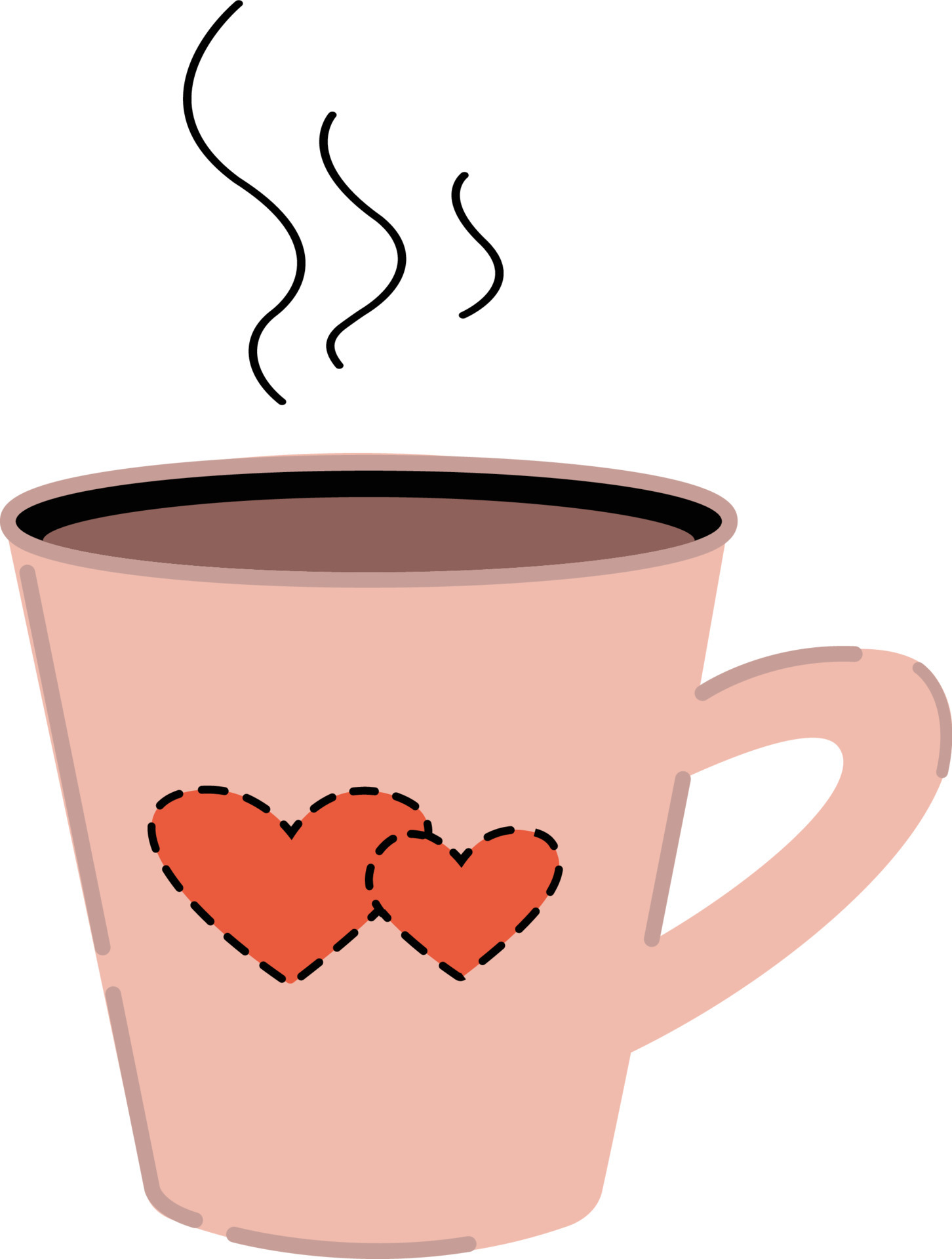 afbeelding van een kopje thee of koffie. vectorillustratie voor Valentijnsdag, verjaardag. decor voor huwelijksfeesten, mobiele app, iconen, ansichtkaarten, en kookboeken, reclame. Vectorkunst bij Vecteezy