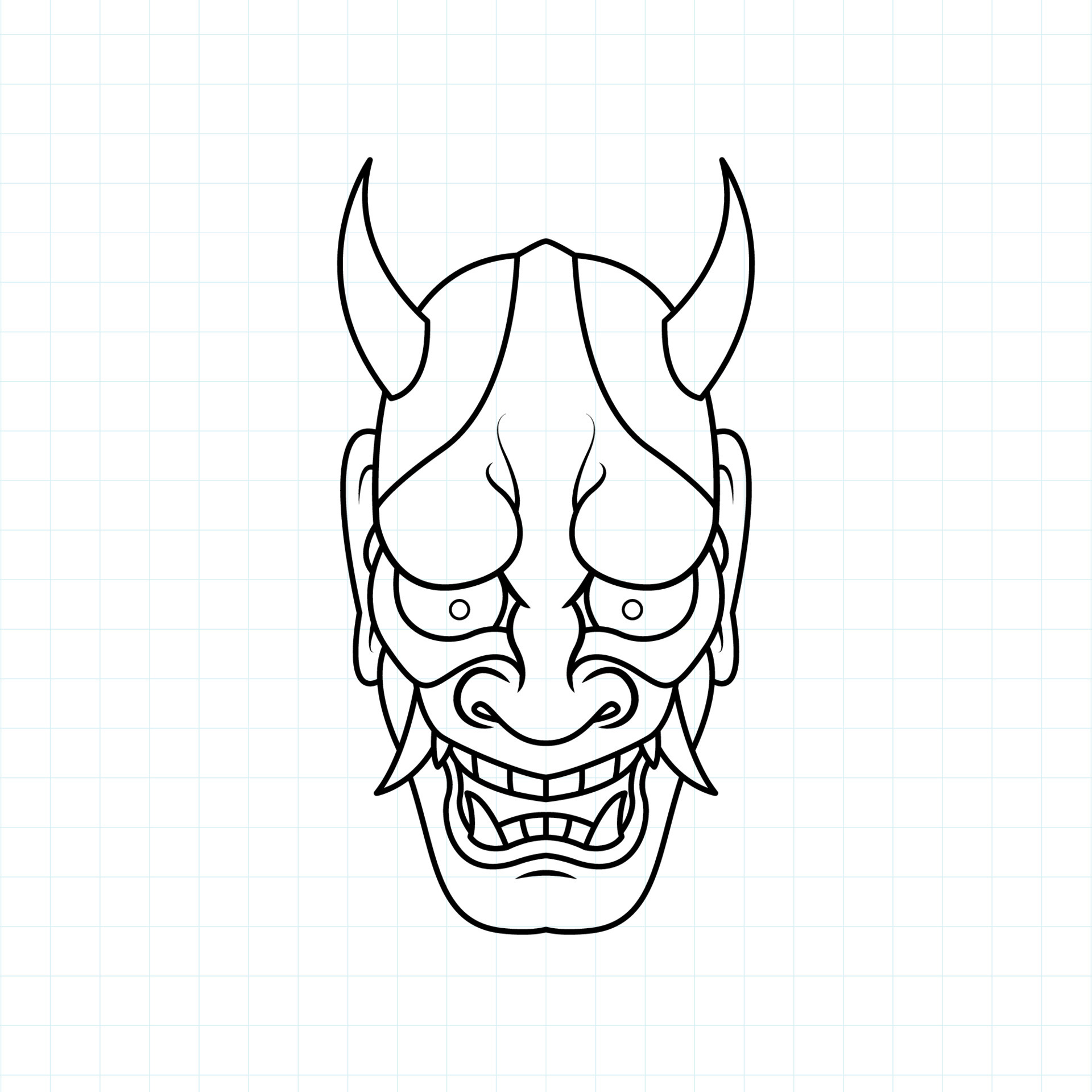 Kent acuut slijm hand getekend japans oni demon masker kleurplaat, vector illustratie eps.10  6820508 - Download Free Vectors, Vector Bestanden, Ontwerpen Templates