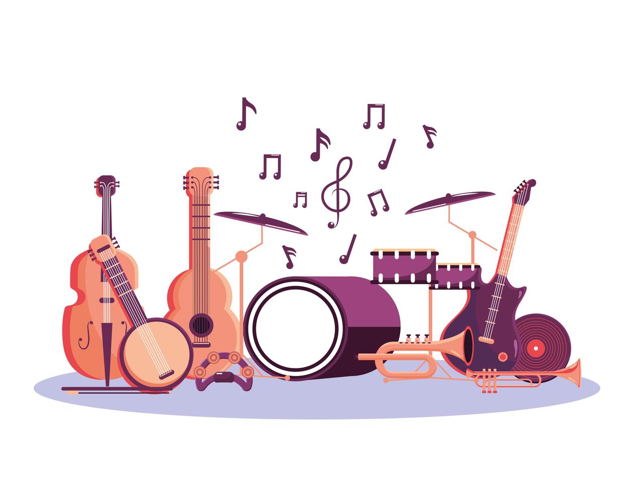 professionele instrumenten om muziek festival te vieren - Download Free Vectors, Vector Templates