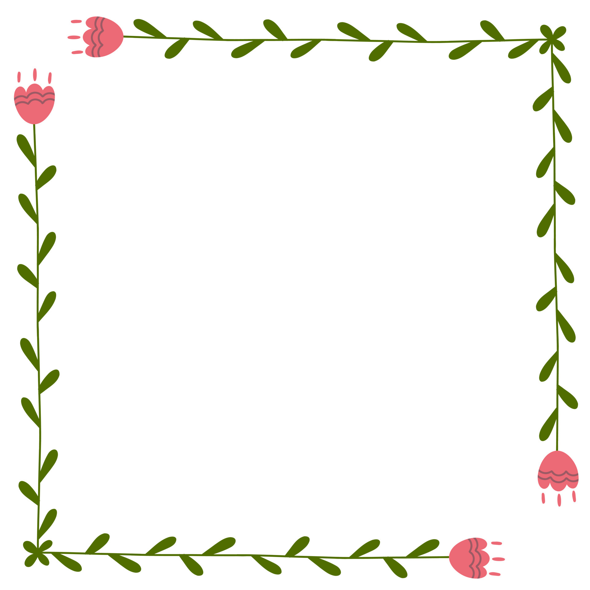 eenvoudig frame met bloemen en bladeren in cartoon doodle vlakke stijl. botanische rand voor kaart, wensen. 7163595 Vectorkunst bij Vecteezy