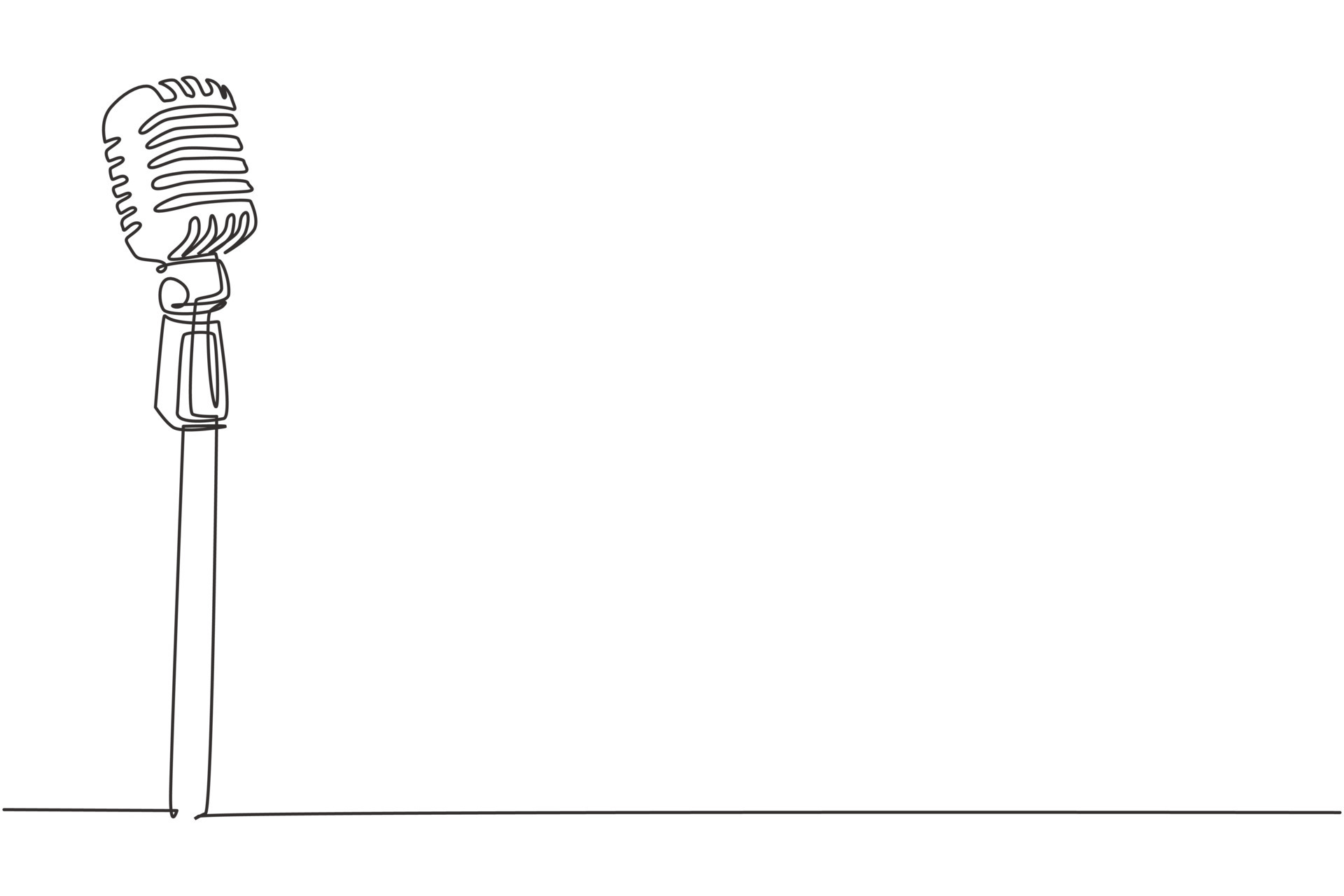 Delegeren Katholiek Hervat enkele een lijntekening vintage retro podium microfoon. oude technologie  stand microfoon concept voor komiek bij stand-up comedy show. moderne  doorlopende lijn tekenen ontwerp grafische vectorillustratie 8990818 -  Download Free Vectors, Vector Bestanden,