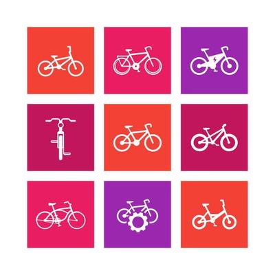 bizon Oprechtheid Misleidend fiets, fietsen, fiets, elektrische fiets, fat-bike, fiets reparatie service  vierkante pictogrammen op wit, vectorillustratie 5571803 - Download Free  Vectors, Vector Bestanden, Ontwerpen Templates