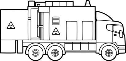 X-ray vrachtwagen voertuig kleurplaat voor kinderen vector