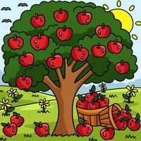 appelboom gekleurde cartoon afbeelding vector