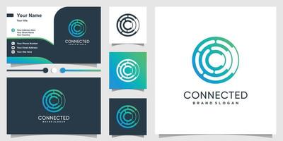 verbind logo-ontwerp met creatief abstract concept premium vector