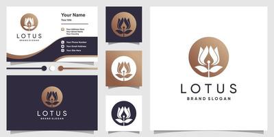 lotus logo concept met frisse en unieke stijl premium vector