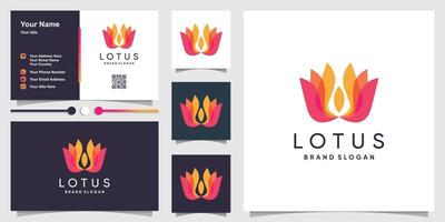 lotus logo concept met frisse en unieke stijl premium vector