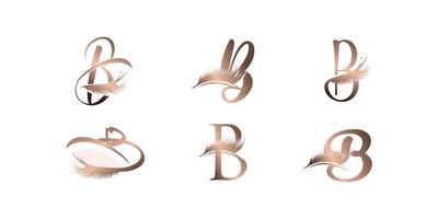 wimpers logo collectie met creatieve letter b ontwerp premium vector