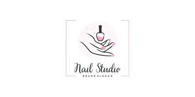 nagellak logo-ontwerp met creatieve unieke stijl premium vector