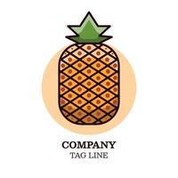 zoete ananas fruit, logo en pictogram ontwerpsjabloon vector, embleem, ontwerpconcept vector