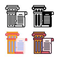 geschiedenis icon set stijl collectie vector