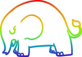 regenbooggradiënt lijntekening schattige cartoon olifant vector