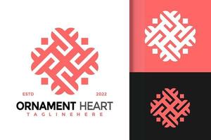 ornament hart logo ontwerp, merk identiteit logo's vector, modern logo, logo ontwerpen vector illustratie sjabloon