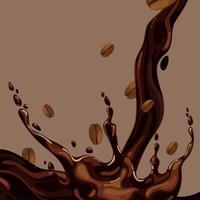 splash en granen koffie vector