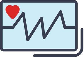 ecg-lezing plat pictogram vector