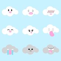 emotionele schattige wolk vector