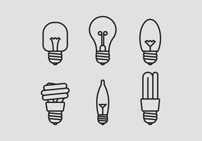 Vector lamp pictogram set