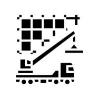 kraan hijs bouwmaterialen glyph pictogram vectorillustratie vector