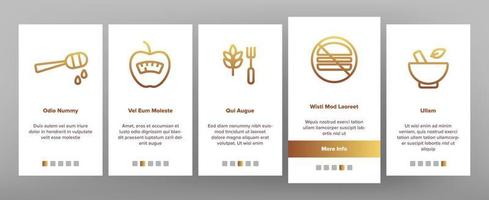 gezonde voeding voeding onboarding pictogrammen instellen vector