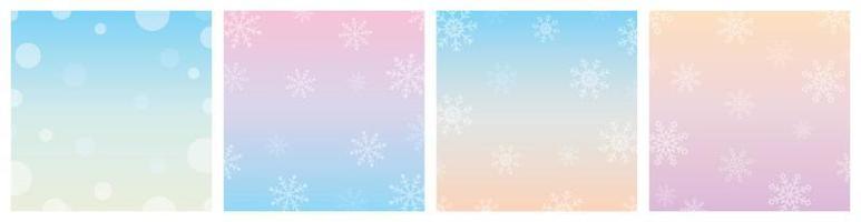 zoete pastel kleurverloop winter kleurtoon met sneeuwvlokken vierkante achtergrond illustratie vector